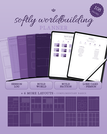 Softly Worldbuilding Planner — Amethyst