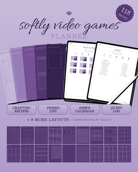 Softly Video Games Planner — Amethyst