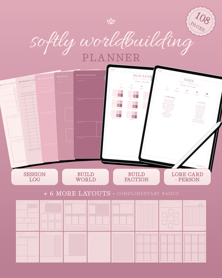Softly Worldbuilding Planner — Blush