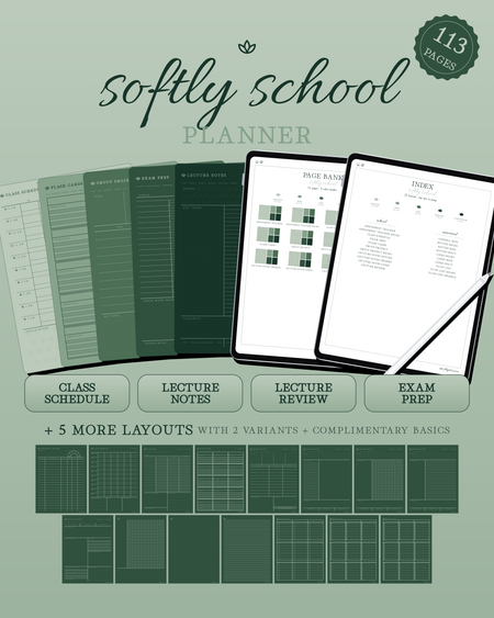 Softly School Planner — Emerald