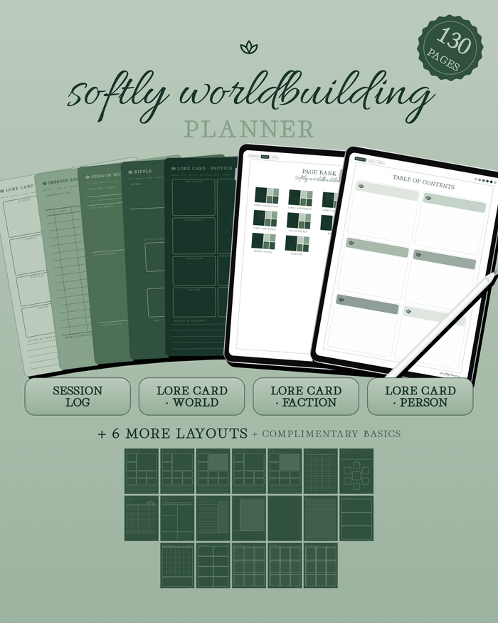 Softly Worldbuilding Planner