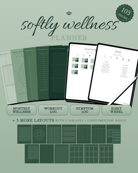 Softly Wellness Planner — Emerald