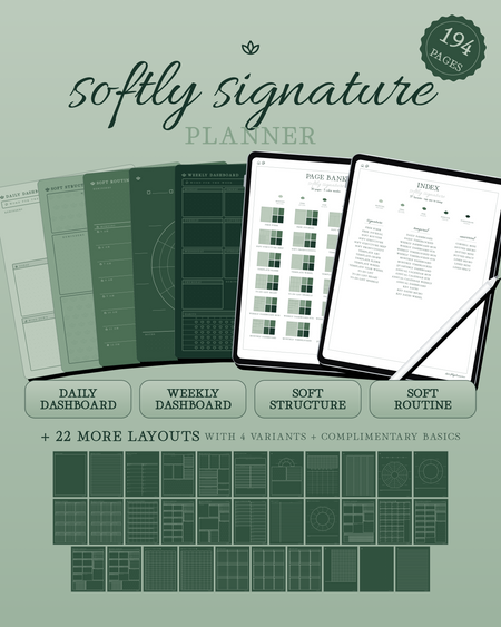 Softly Signature Planner — Emerald