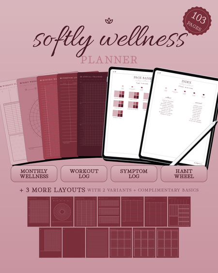Softly Wellness Planner — Garnet