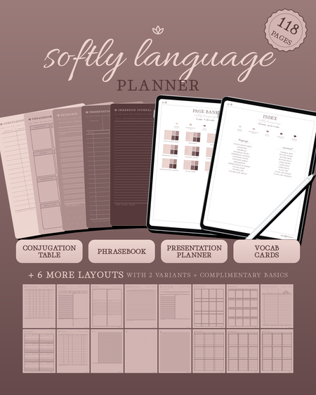 Softly Language Planner — Mocha
