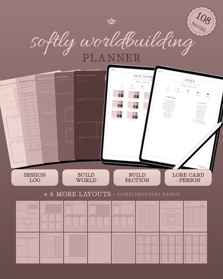 Softly Worldbuilding Planner — Mocha