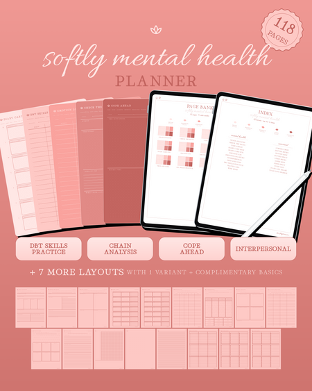 Softly Mental Health Planner — Peach