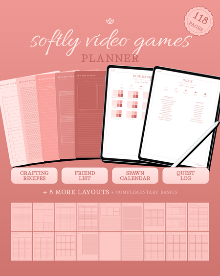 Softly Video Games Planner — Peach