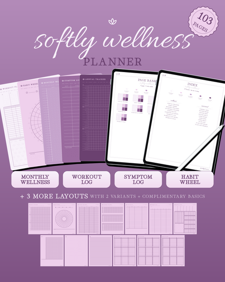 Softly Wellness Planner — Plum