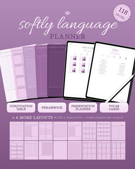 Softly Language Planner — Plum
