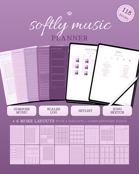 Softly Music Planner — Plum