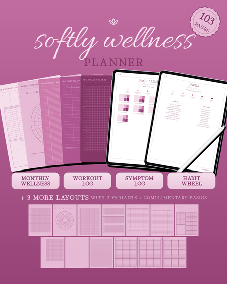 Softly Wellness Planner — Raspberry