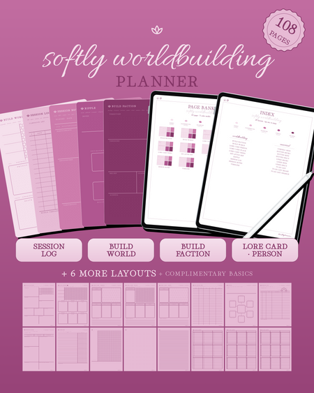 Softly Worldbuilding Planner — Raspberry