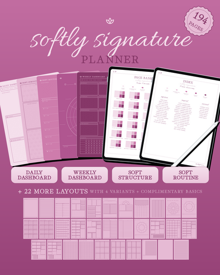 Softly Signature Planner — Raspberry