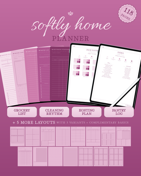 Softly Home Planner — Raspberry