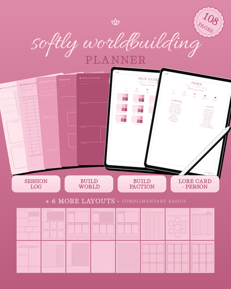 Softly Worldbuilding Planner — Rose