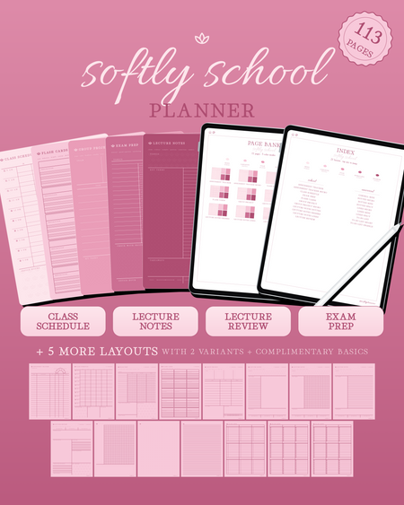 Softly School Planner — Rose
