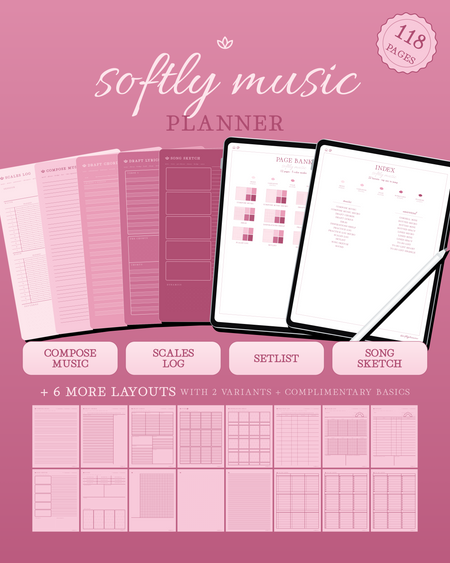 Softly Music Planner — Rose