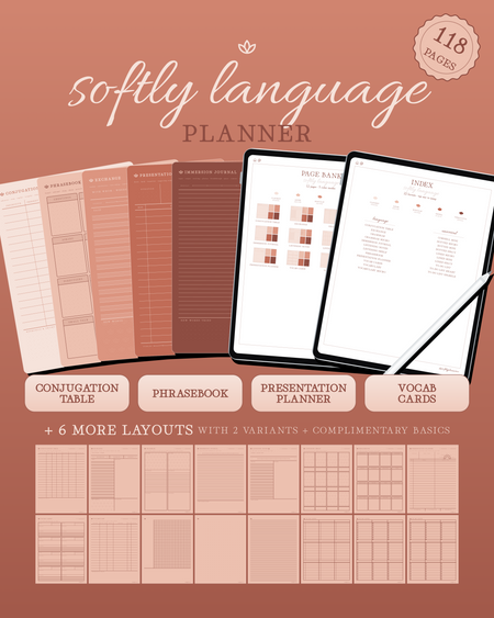 Softly Language Planner — Sienna