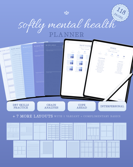 Softly Mental Health Planner — Sky