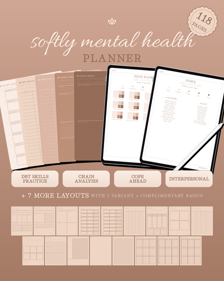 Softly Mental Health Planner — Tea